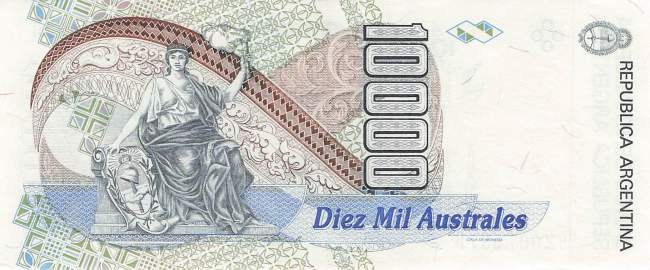 10000 Australes Argentinien 1989 p.334a VF